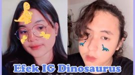 Efek IG Dinosaurus kuning dan biru